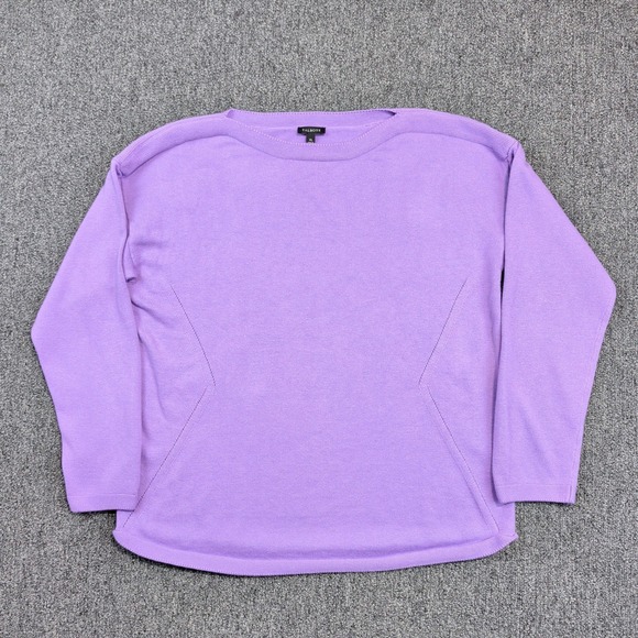 Talbots Modern Boatneck Sweater XL Purple Drop Shoulder Minimalist Classic — photo 2